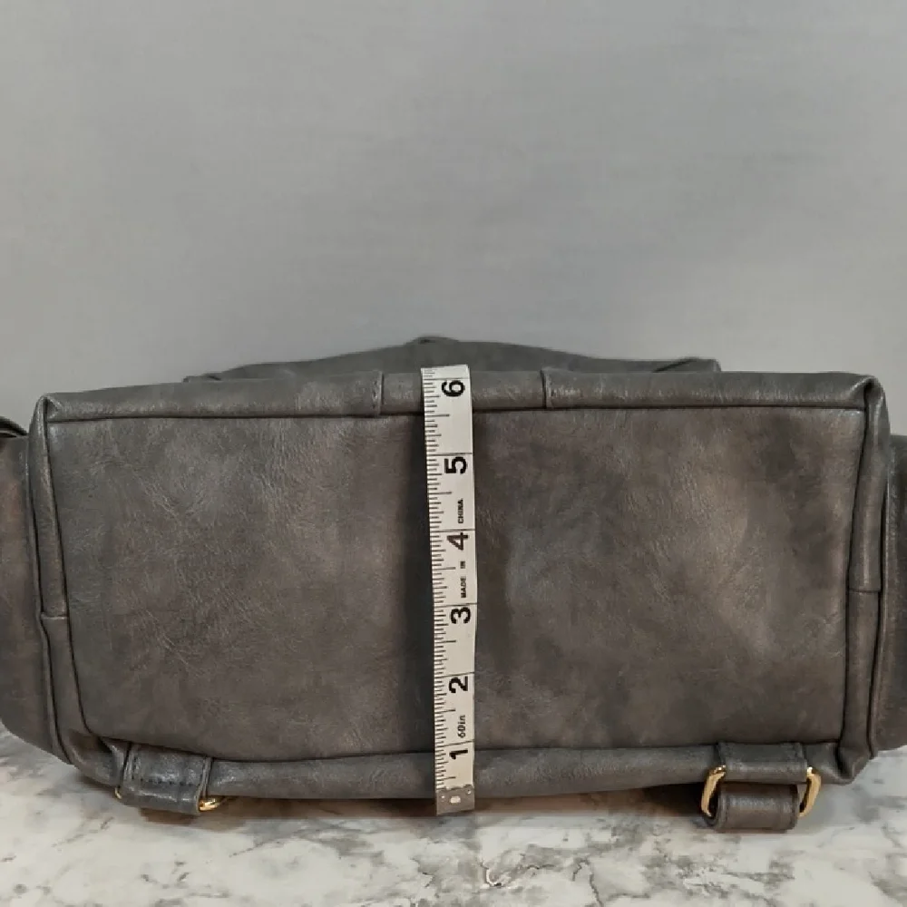 Dani & Em Gray Backpack Purse Gold Hardware